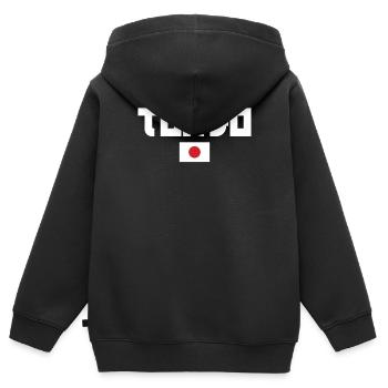 Tokio - Kinder Premium Organic Zip Hoodie - Schwarz - Hinten - AI Model Kid Male (0cm)