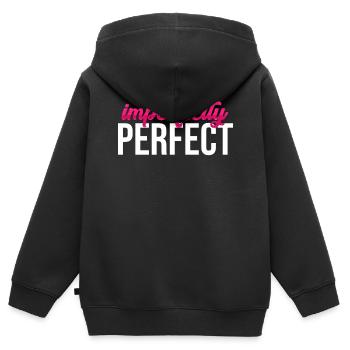 Imperfectly Perfect - Kids Premium Organic Zip-up Hoodie - black - Back - AI Model Kid Male (0cm)