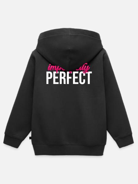 Imperfectly Perfect - Kinder Premium Organic Zip Hoodie - Schwarz