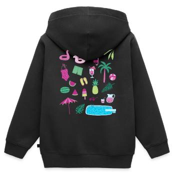 Pool Party - Kinder Premium Organic Zip Hoodie - Schwarz - Hinten - AI Model Kid Male (0cm)