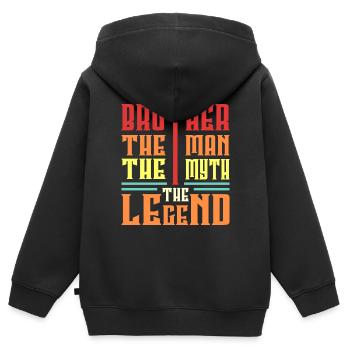frère - Sweat Premium à capuche zippé enfant bio - noir - Dos - AI Model Kid Male (0cm)
