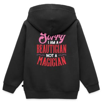 Kosmetikerin - Kinder Premium Organic Zip Hoodie - Schwarz - Hinten - AI Model Kid Male (0cm)
