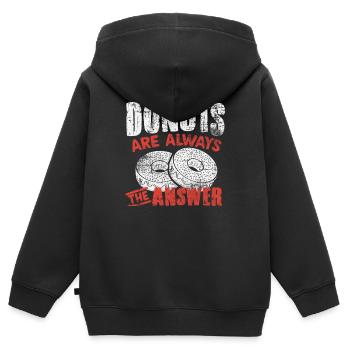 Donut - Kinder Premium Organic Zip Hoodie - Schwarz - Hinten - AI Model Kid Male (0cm)