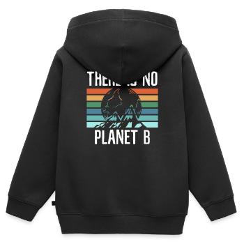 Klima Klimawandel Klimaschutz Regenwald Geschenk - Kinder Premium Organic Zip Hoodie - Schwarz - Hinten - AI Model Kid Male (0cm)