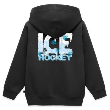 Eishockey - Kinder Premium Organic Zip Hoodie - Schwarz - Hinten - AI Model Kid Male (0cm)