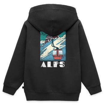 Cadeau des Alpes - Sweat Premium à capuche zippé enfant bio - noir - Dos - AI Model Kid Male (0cm)
