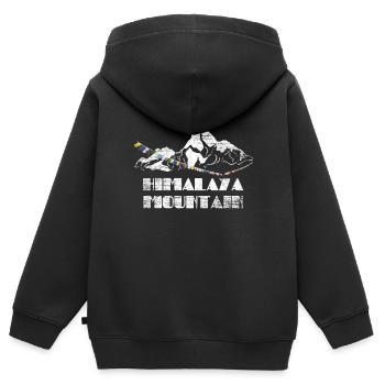 Himalaya Geschenk - Kinder Premium Organic Zip Hoodie - Schwarz - Hinten - AI Model Kid Male (0cm)