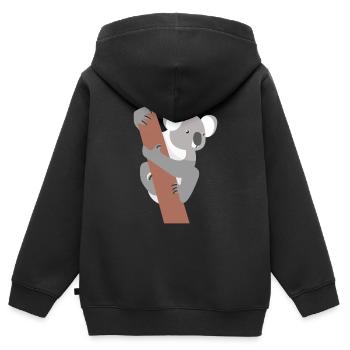 Koala bear - Kids Premium Organic Zip-up Hoodie - black - Back - AI Model Kid Male (0cm)