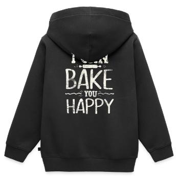faire cuire au four - Sweat Premium à capuche zippé enfant bio - noir - Dos - AI Model Kid Male (0cm)