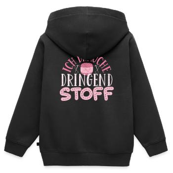 Nähen - Kinder Premium Organic Zip Hoodie - Schwarz - Hinten - AI Model Kid Male (0cm)