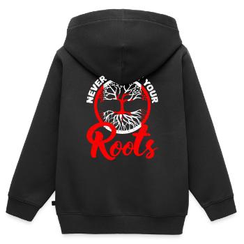 Canada - Sweat Premium à capuche zippé enfant bio - noir - Dos - AI Model Kid Male (0cm)