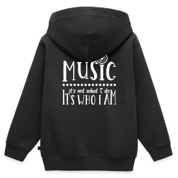 Musik Musiker - Kinder Premium Organic Zip Hoodie - Schwarz - Hinten - AI Model Kid Male (0cm)