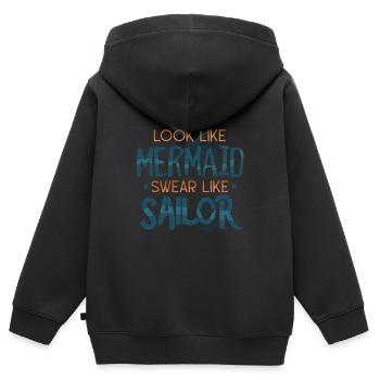 Meerjungfrau Seemann - Kinder Premium Organic Zip Hoodie - Schwarz - Hinten - AI Model Kid Male (0cm)
