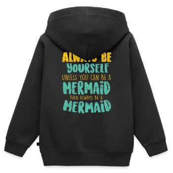 Meerjungfrau - Kinder Premium Organic Zip Hoodie - Schwarz - Hinten - AI Model Kid Male (0cm)