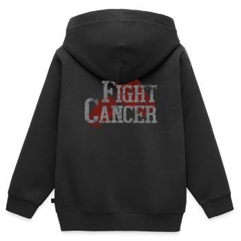 Krebs Kampf - Kinder Premium Organic Zip Hoodie - Schwarz - Hinten - AI Model Kid Male (0cm)