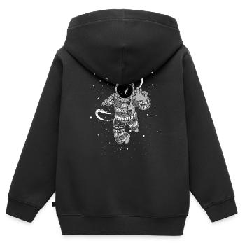Cadeau de l'univers spatial astronaute cosmonaute Nasa - Sweat Premium à capuche zippé enfant bio - noir - Dos - AI Model Kid Male (0cm)