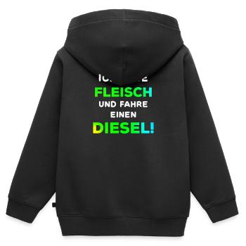 Dieselfahrverbot Lustiger Spruch Diesel tankstelle - Kinder Premium Organic Zip Hoodie - Schwarz - Hinten - AI Model Kid Male (0cm)