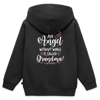 Oma Omi Geschenk Großmutter Geschenkidee - Kinder Premium Organic Zip Hoodie - Schwarz - Hinten - AI Model Kid Male (0cm)
