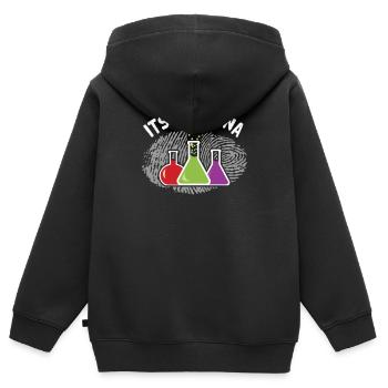 chimie - Sweat Premium à capuche zippé enfant bio - noir - Dos - AI Model Kid Male (0cm)