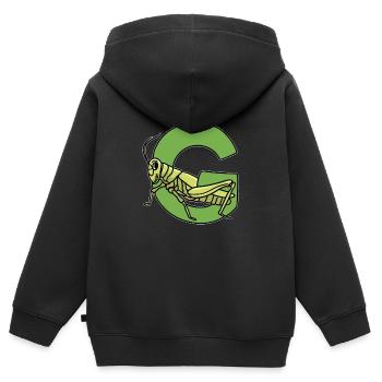 Heuschrecke - Kinder Premium Organic Zip Hoodie - Schwarz - Hinten - AI Model Kid Male (0cm)