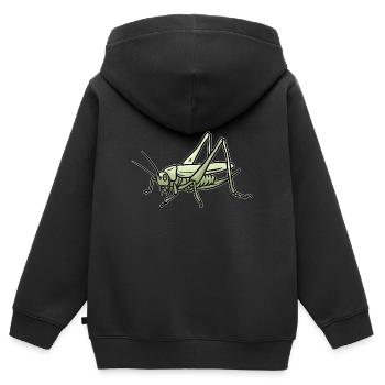 sauterelle - Sweat Premium à capuche zippé enfant bio - noir - Dos - AI Model Kid Male (0cm)