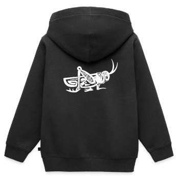 Heuschrecke - Kinder Premium Organic Zip Hoodie - Schwarz - Hinten - AI Model Kid Male (0cm)