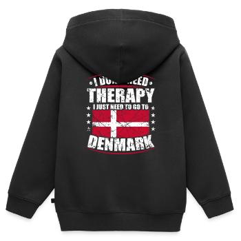 Danemark Danois Cadeau danois Copenhague - Sweat Premium à capuche zippé enfant bio - noir - Dos - AI Model Kid Male (0cm)