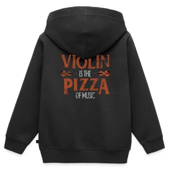 Violine - Kinder Premium Organic Zip Hoodie - Schwarz - Hinten - AI Model Kid Male (0cm)