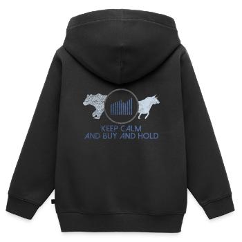 Achat capitaliste de dividendes - Sweat Premium à capuche zippé enfant bio - noir - Dos - AI Model Kid Male (0cm)