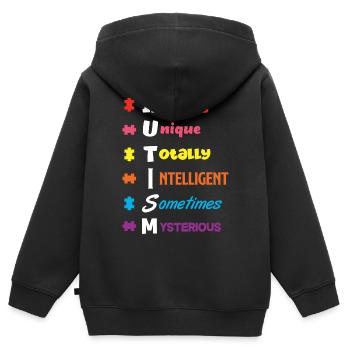 Autism Autismus Autist Asperger Syndrom Puzzle - Kinder Premium Organic Zip Hoodie - Schwarz - Hinten - AI Model Kid Male (0cm)