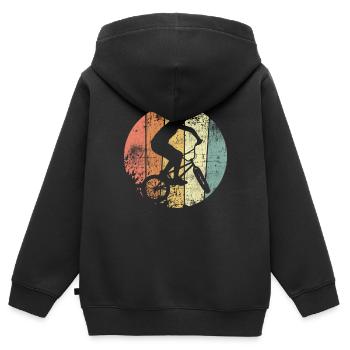 BMX retro - Kinder Premium Organic Zip Hoodie - Schwarz - Hinten - AI Model Kid Male (0cm)