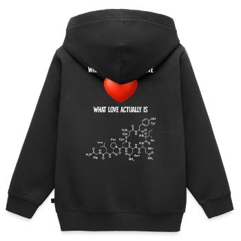 Love chemistry formula biochemistry microbiology - Kids Premium Organic Zip-up Hoodie - black - Back - AI Model Kid Male (0cm)