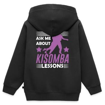 Demandez-moi des leçons de Kizomba - Sweat Premium à capuche zippé enfant bio - noir - Dos - AI Model Kid Male (0cm)