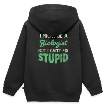 Biologie - Kinder Premium Organic Zip Hoodie - Schwarz - Hinten - AI Model Kid Male (0cm)