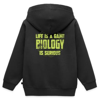Biologie - Kinder Premium Organic Zip Hoodie - Schwarz - Hinten - AI Model Kid Male (0cm)