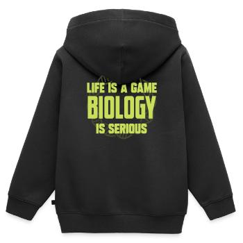Biologie - Kinder Premium Organic Zip Hoodie - Schwarz - Hinten - AI Model Kid Male (0cm)