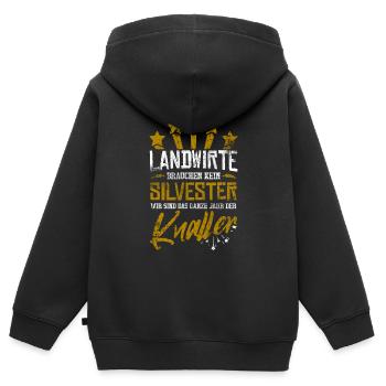 Landwirt - Kinder Premium Organic Zip Hoodie - Schwarz - Hinten - AI Model Kid Male (0cm)