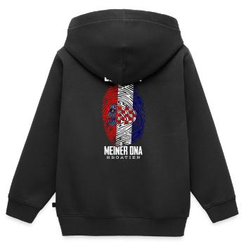 Kroatien - Kinder Premium Organic Zip Hoodie - Schwarz - Hinten - AI Model Kid Male (0cm)