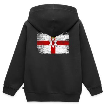Nordirland Flagge - Kinder Premium Organic Zip Hoodie - Schwarz - Hinten - AI Model Kid Male (0cm)