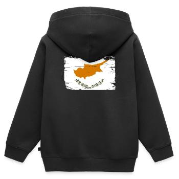 Chypre - Sweat Premium à capuche zippé enfant bio - noir - Dos - AI Model Kid Male (0cm)