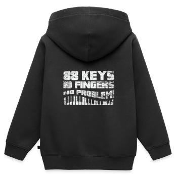Klavier - Kinder Premium Organic Zip Hoodie - Schwarz - Hinten - AI Model Kid Male (0cm)