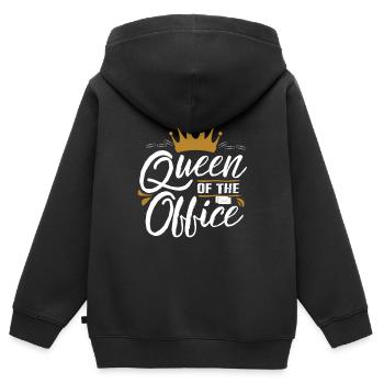 Königin vom Büro - Kinder Premium Organic Zip Hoodie - Schwarz - Hinten - AI Model Kid Male (0cm)