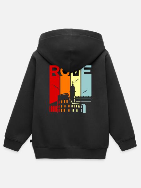 Rom - Kinder Premium Organic Zip Hoodie - Schwarz