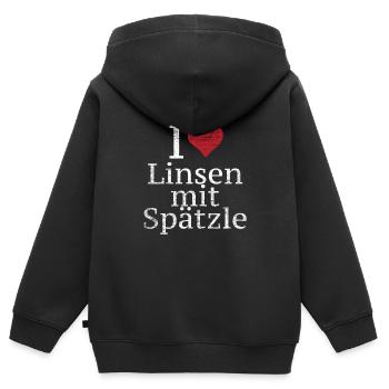 Linsen with Spätzle Geschenk - Kinder Premium Organic Zip Hoodie - Schwarz - Hinten - AI Model Kid Male (0cm)
