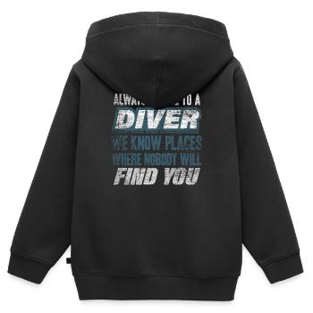 Diver - Kids Premium Organic Zip-up Hoodie - black - Back - AI Model Kid Male (0cm)