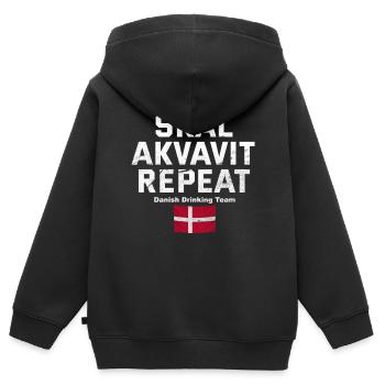 Dänemark - Kinder Premium Organic Zip Hoodie - Schwarz - Hinten - AI Model Kid Male (0cm)