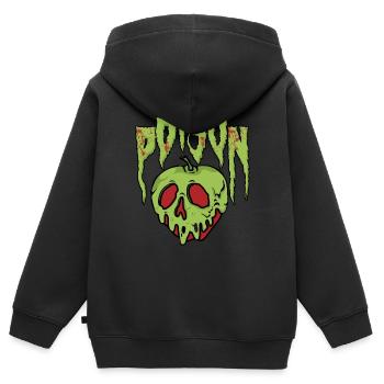 Apfel - Kinder Premium Organic Zip Hoodie - Schwarz - Hinten - AI Model Kid Male (0cm)