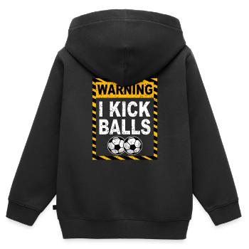 Fussballspieler - Kinder Premium Organic Zip Hoodie - Schwarz - Hinten - AI Model Kid Male (0cm)