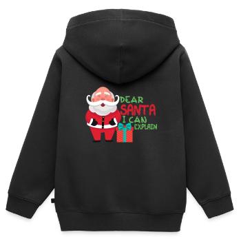 Nikolaus - Kinder Premium Organic Zip Hoodie - Schwarz - Hinten - AI Model Kid Male (0cm)