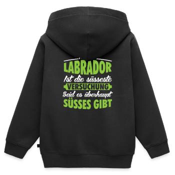 Labrador - Kinder Premium Organic Zip Hoodie - Schwarz - Hinten - AI Model Kid Male (0cm)